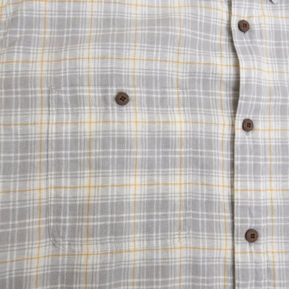 Patagonia Mens Back Step Collared Shirt Beyond Horizons Salt Grey Hemp Cotton XL - Picture 9 of 16